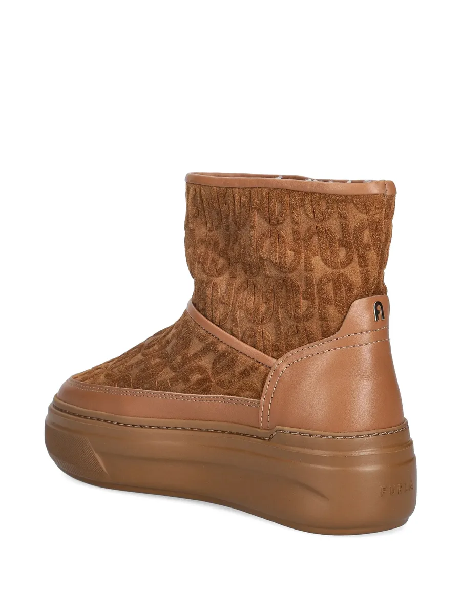logo-embossed platform boots 8