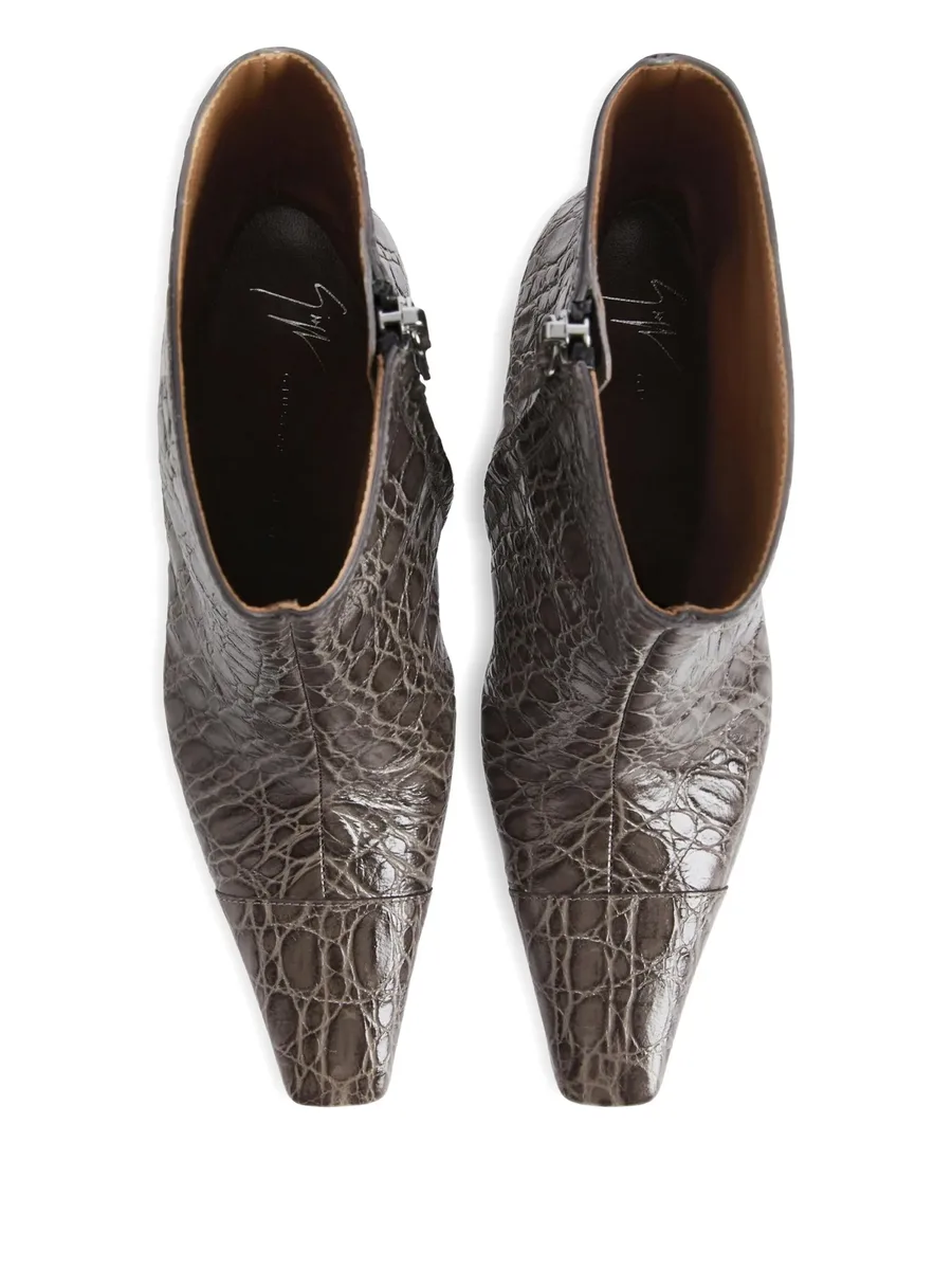 90mm Janiee crocodile-effect ankle boots 4