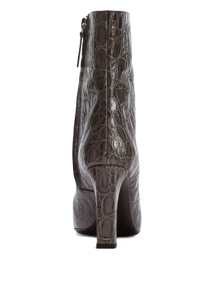 90mm Janiee crocodile-effect ankle boots 5