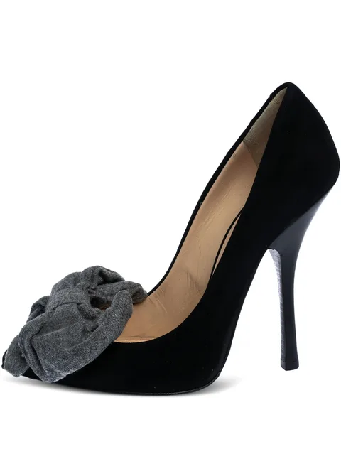 120mm pointed-toe bow-detailing pumps