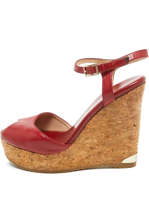 110mm leather wedge sandals