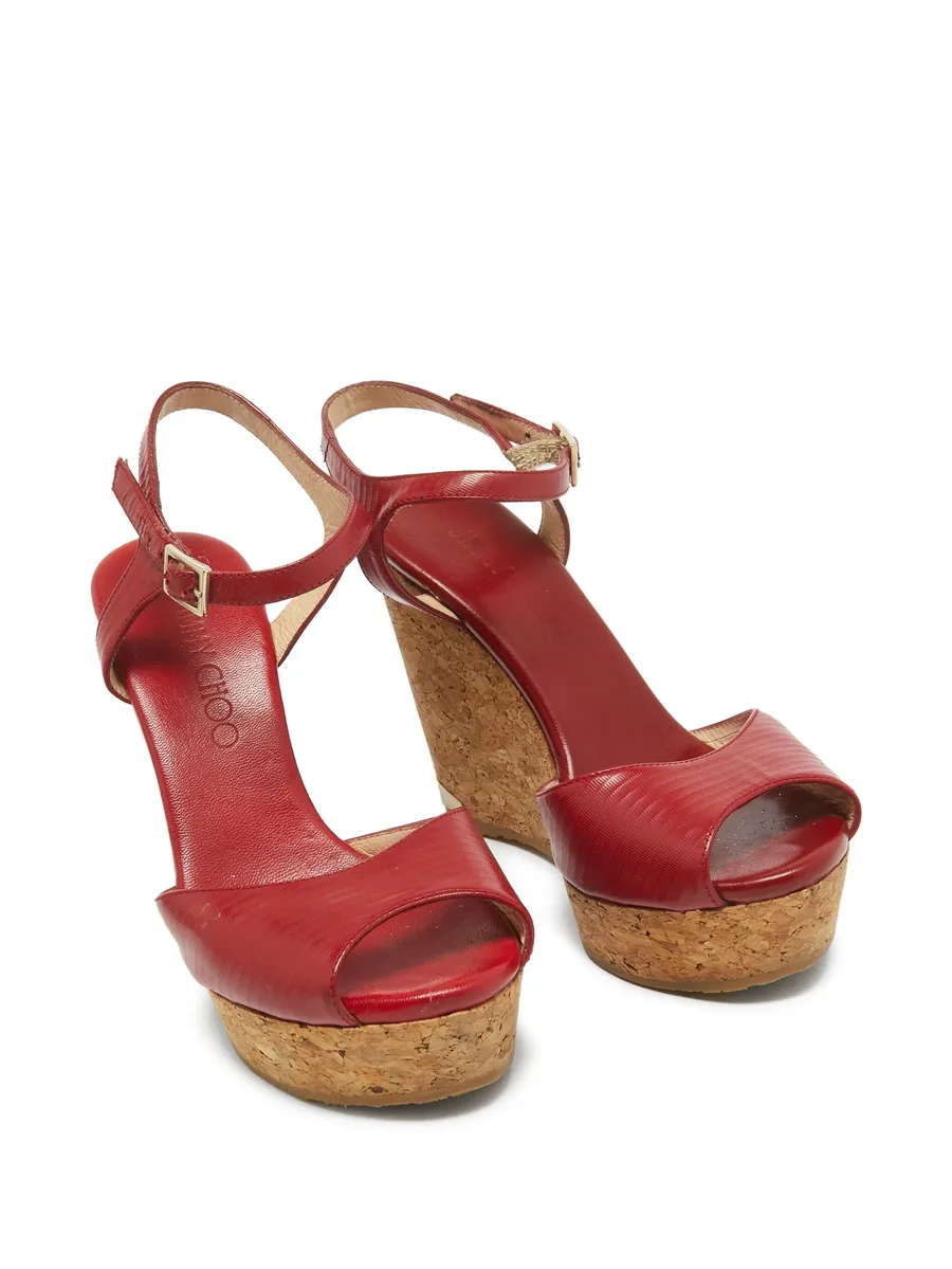 110mm leather wedge sandals 3