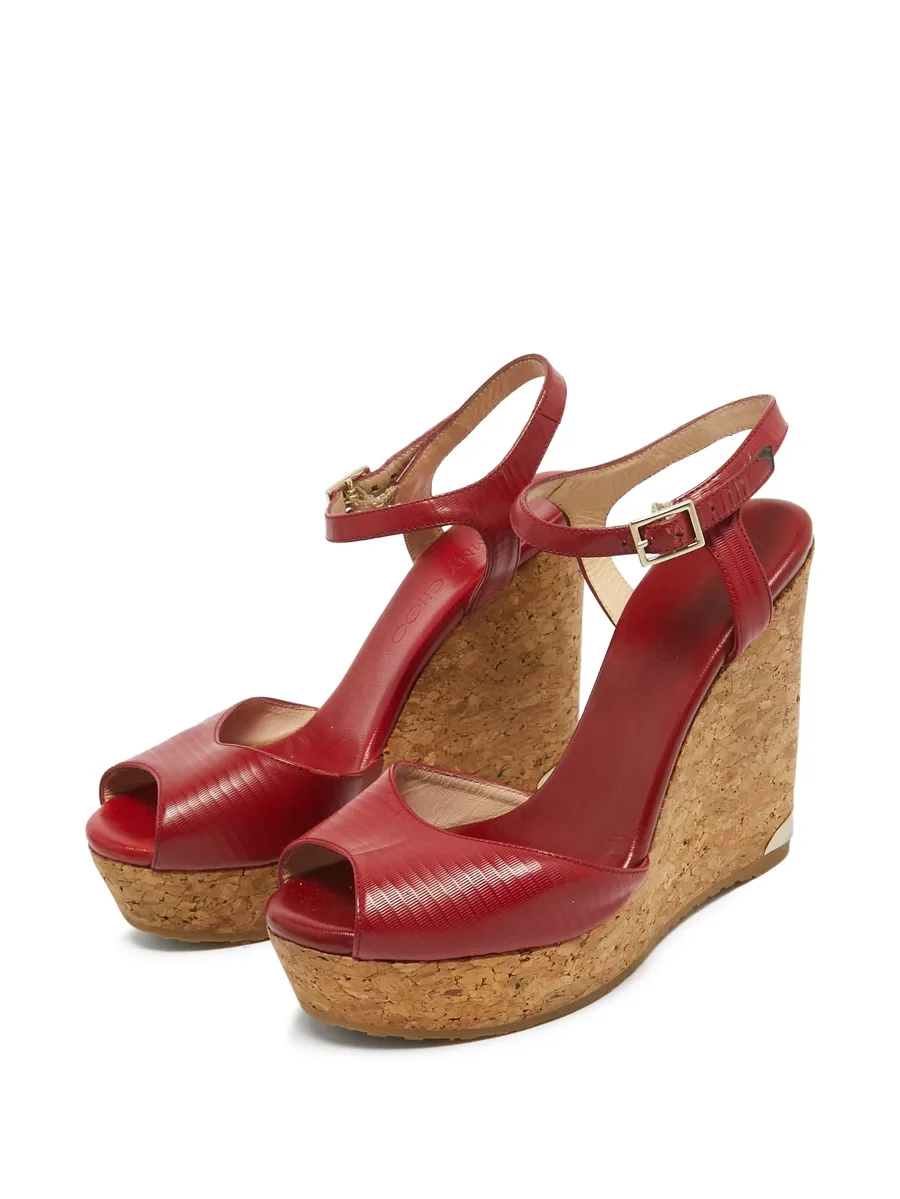 110mm leather wedge sandals 5