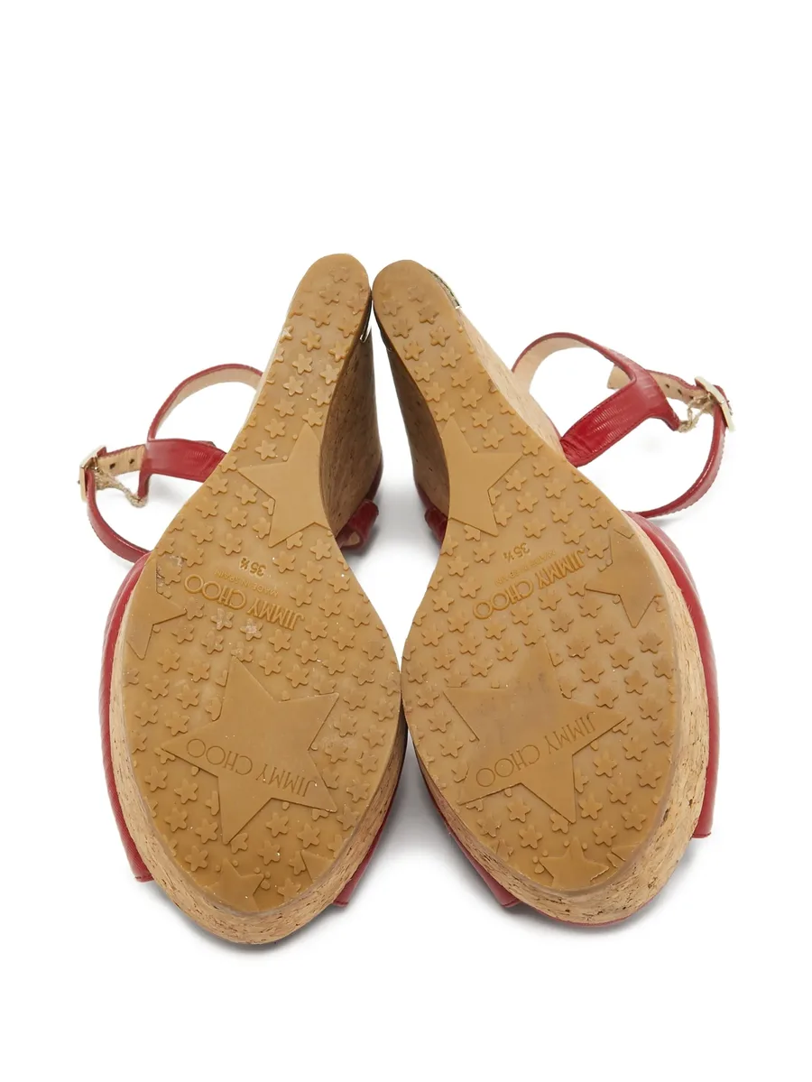 110mm leather wedge sandals 10