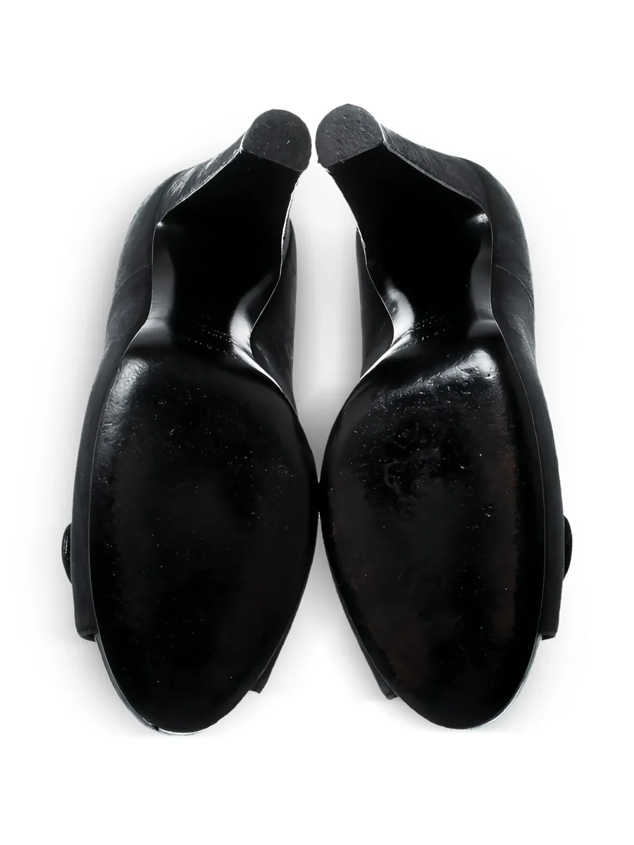 105mm peep-toe suede pumps 5