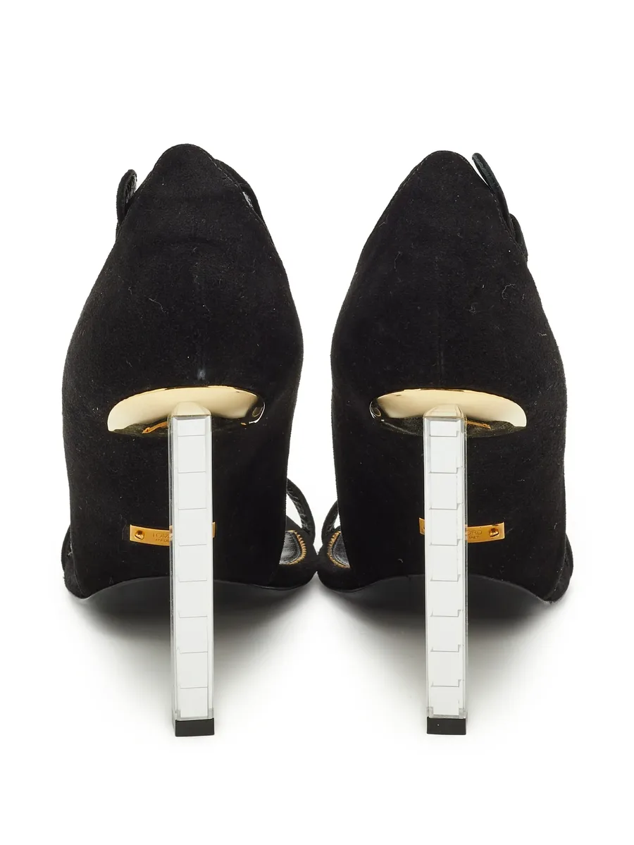 Pre-owned 110mm suede sandals 5