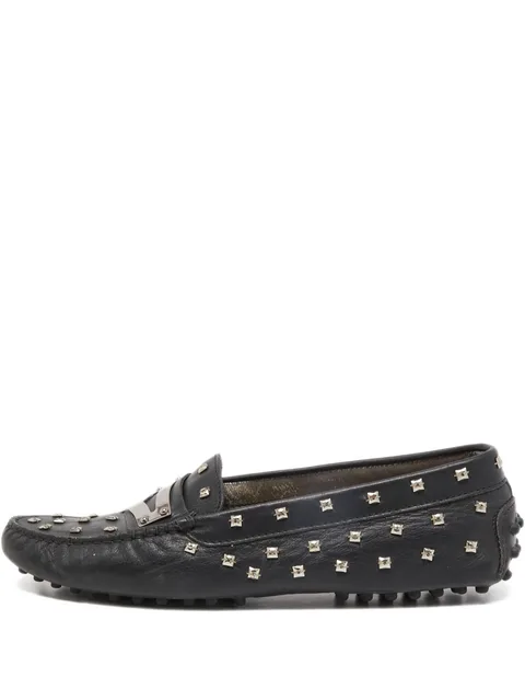 studded leather penny loafers
