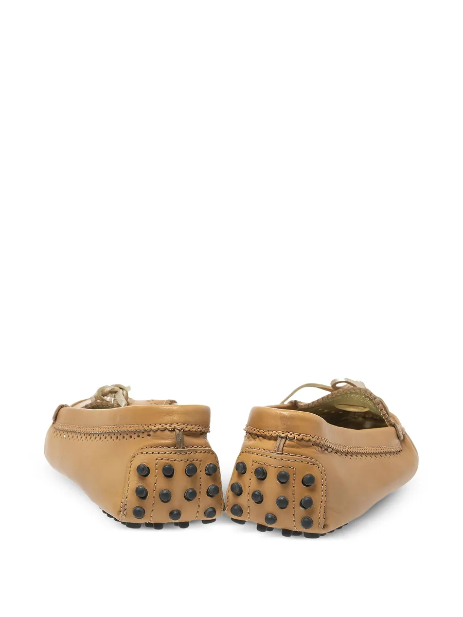 pre-owned perforated leather loafers 6