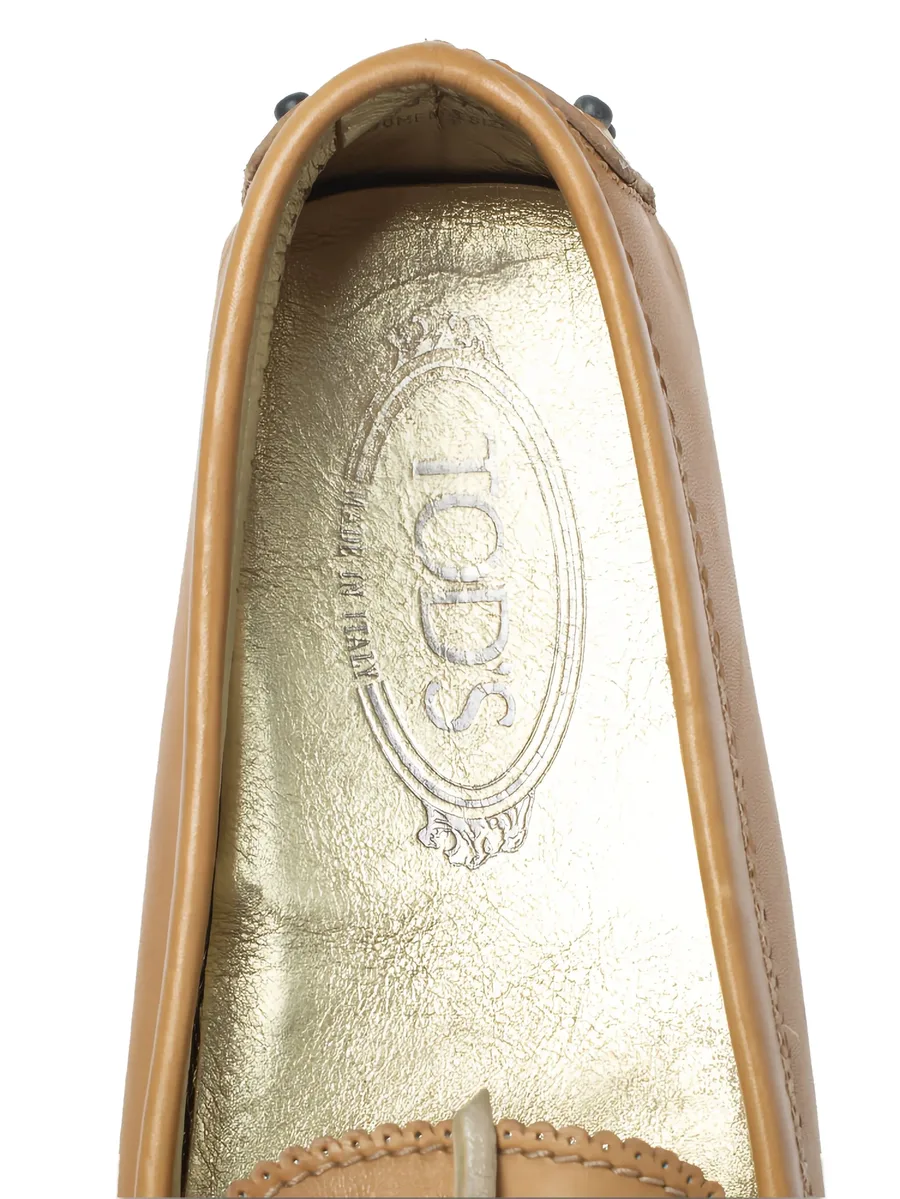 pre-owned perforated leather loafers 10