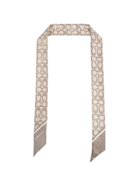 Signature-print silk scarf