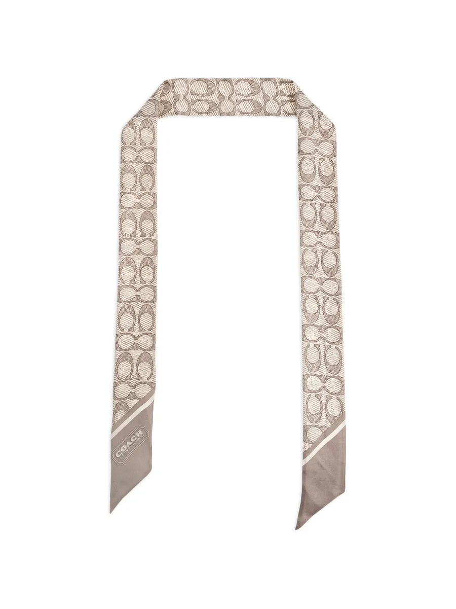 Signature-print silk scarf 1