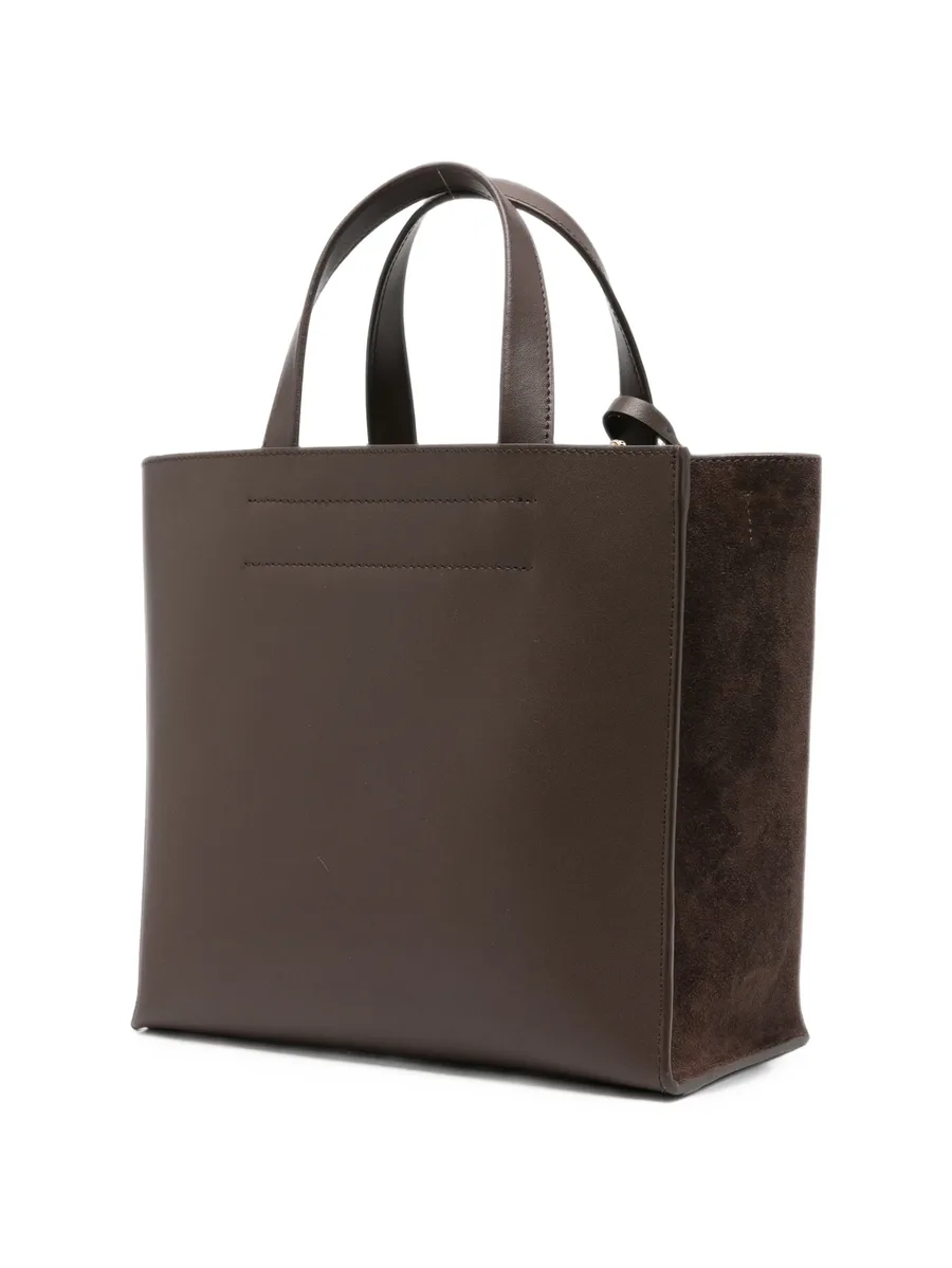 suede-panelled leather tote bag 3