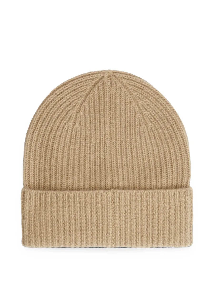 ribbed-knit logo-plaque beanie hat 2