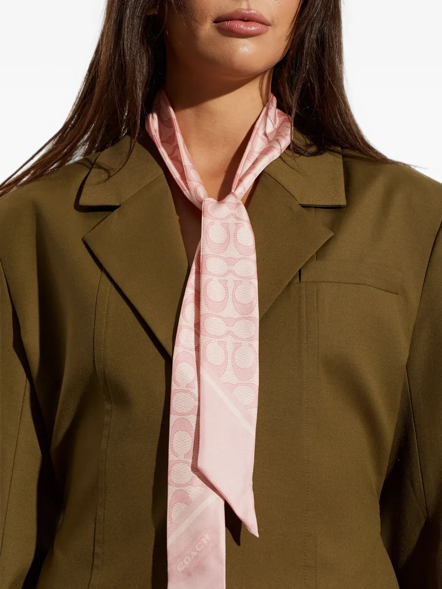 logo-print silk scarf 4