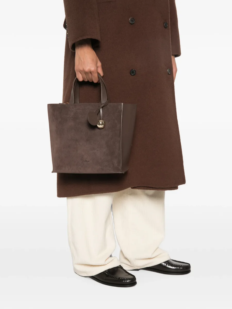 suede-panelled leather tote bag 2