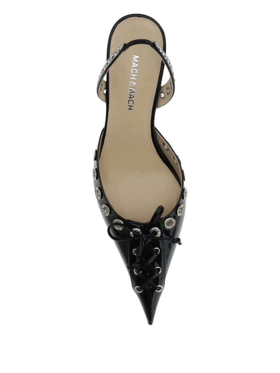 crystallised corset slingback pumps 5