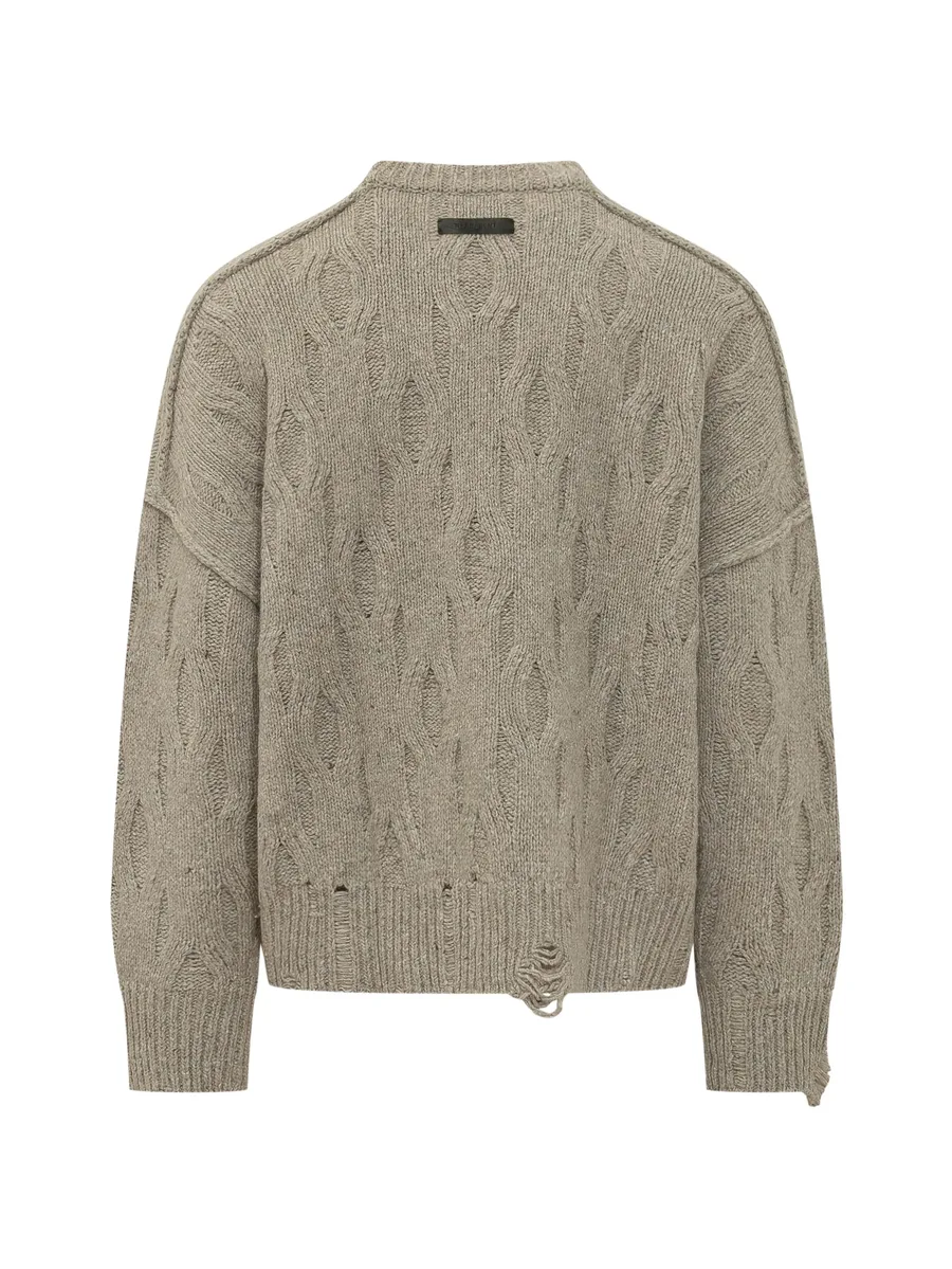 distressed cable-knit sweater 2