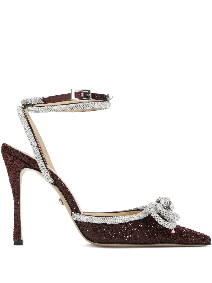 110mm Double Bow crystal-embellished pumps 2