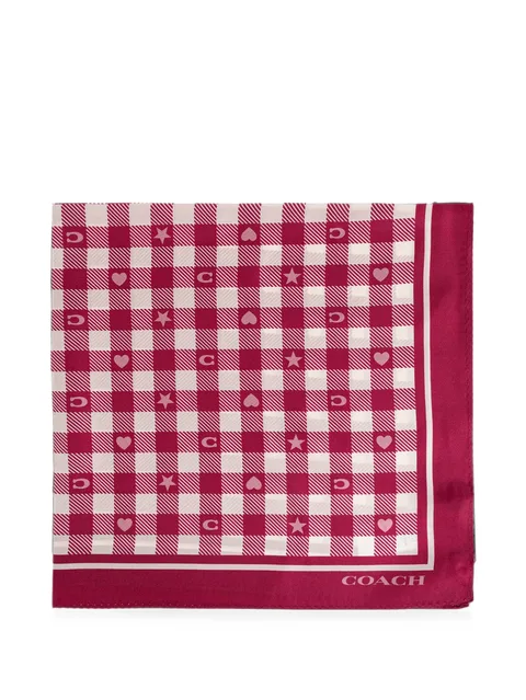 check-print silk scarf