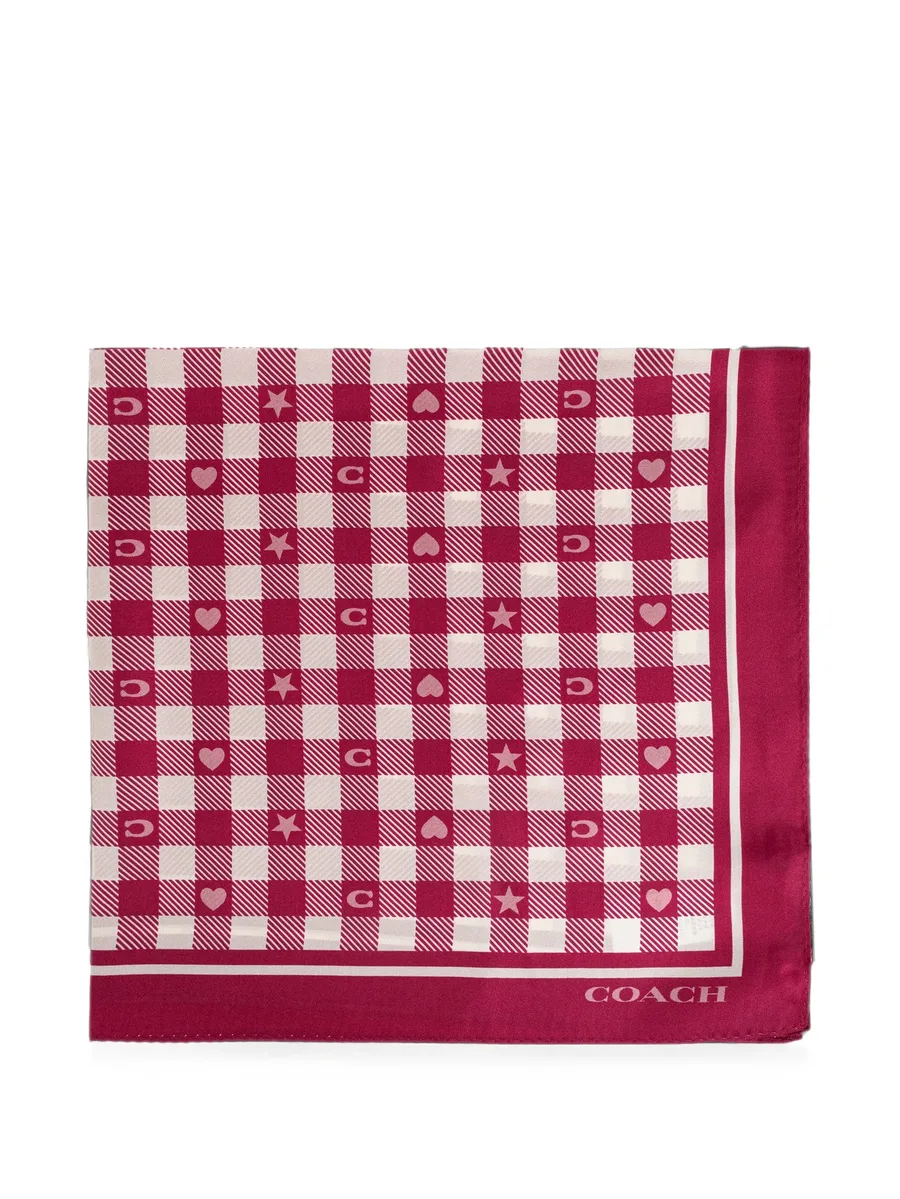 check-print silk scarf 1
