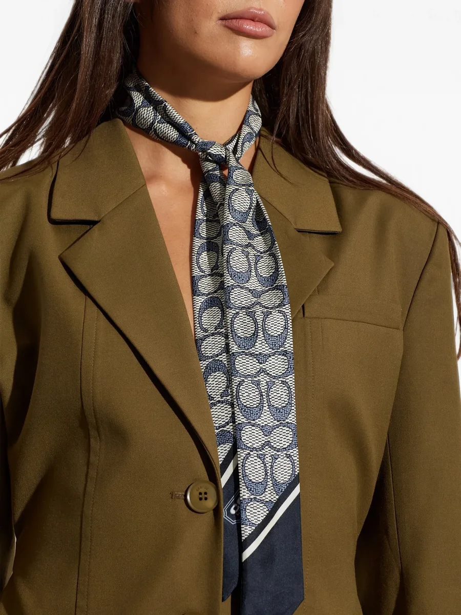 signature monogram-print silk scarf 4