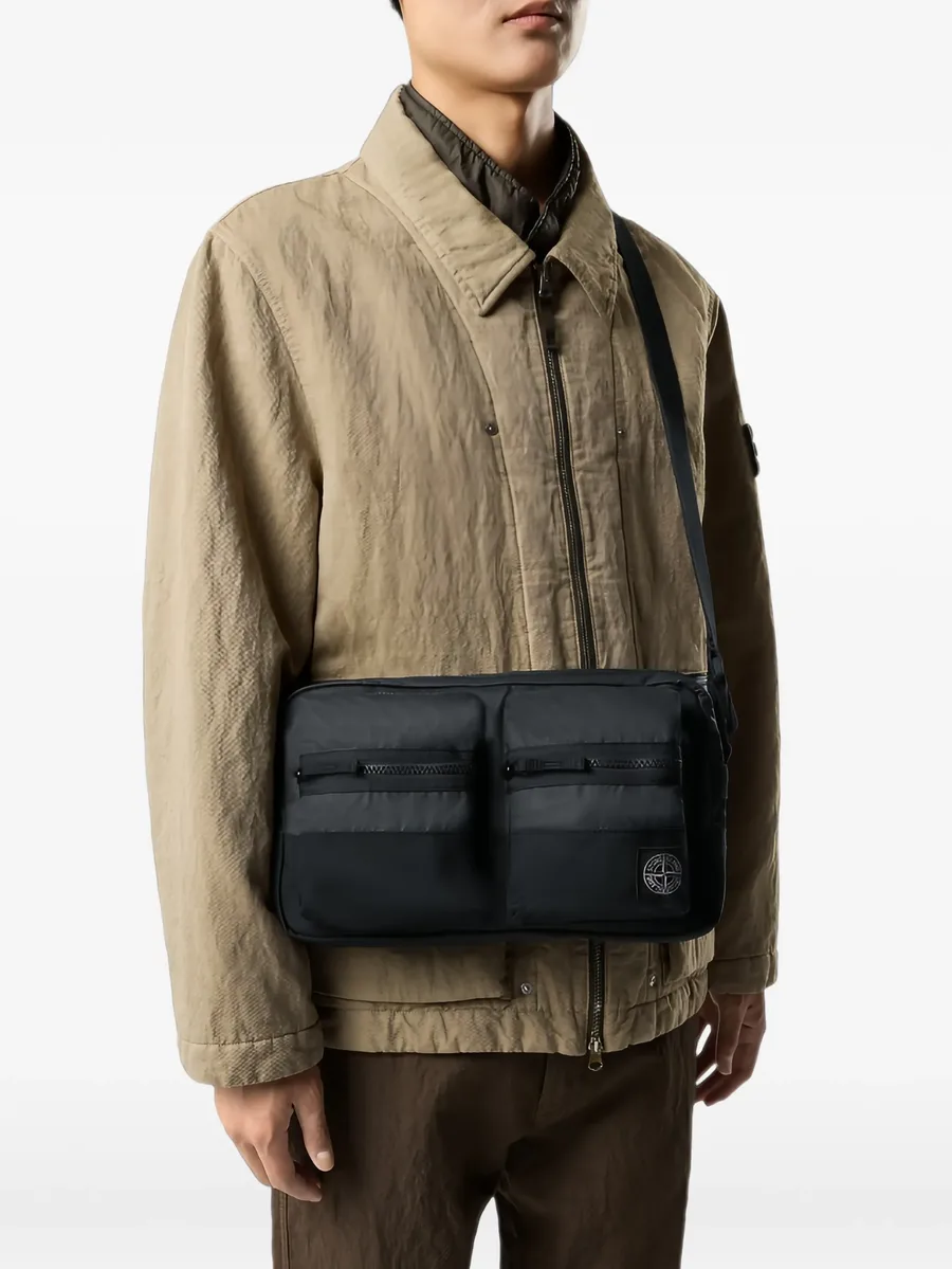 logo-patch panelled shoulder bag 2