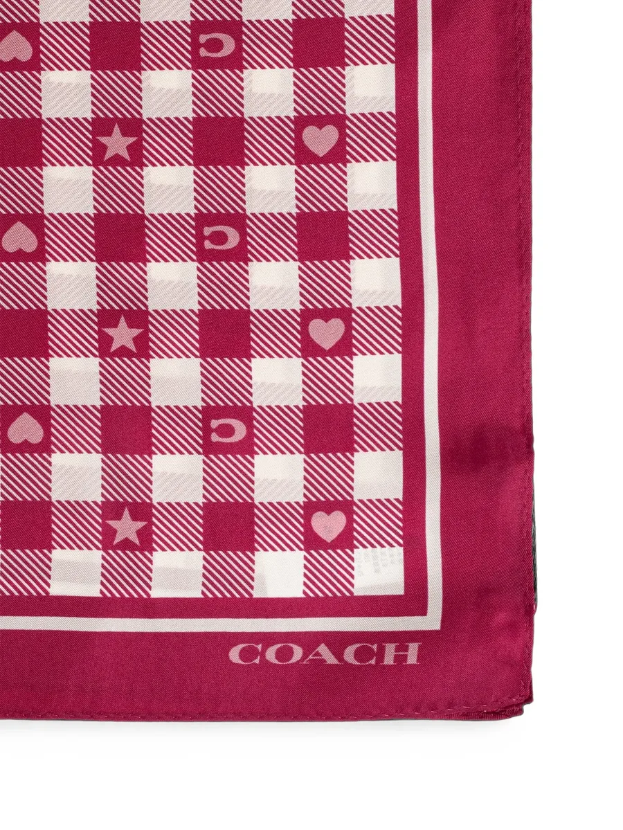 check-print silk scarf 2