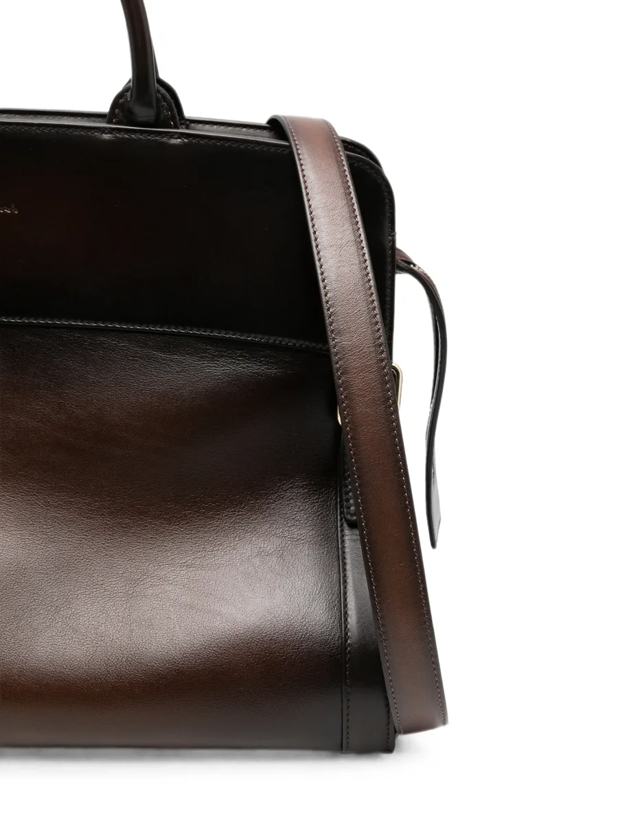 burnished leather tote bag 4