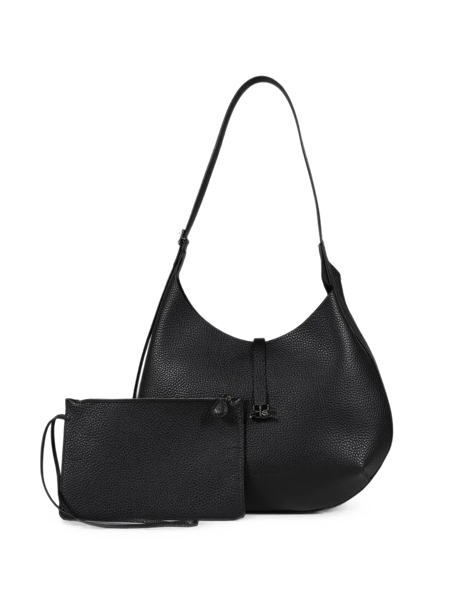 logo-plaque pebbled-leather tote bag 4