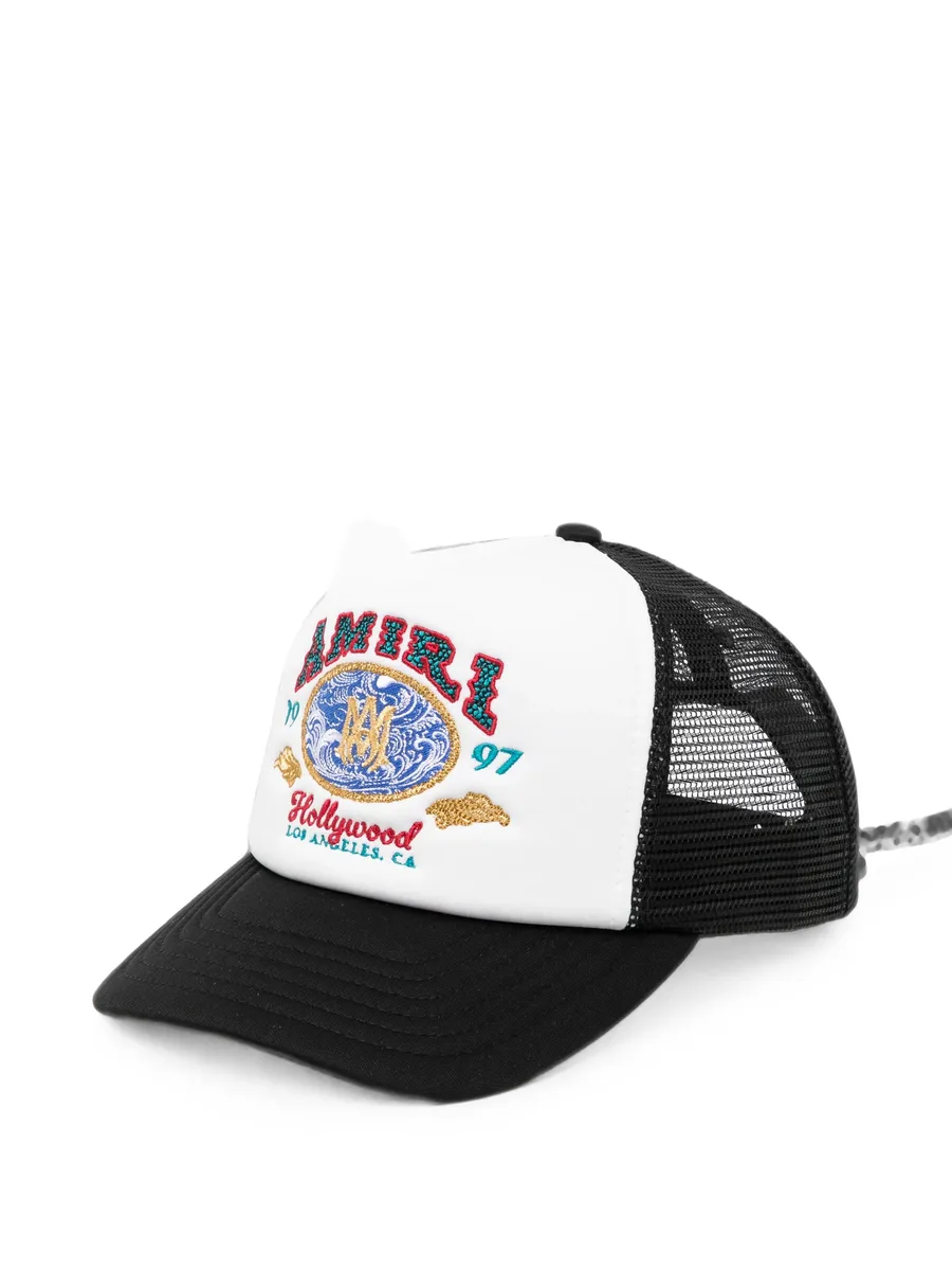 embroidered mesh-panel trucker cap 1