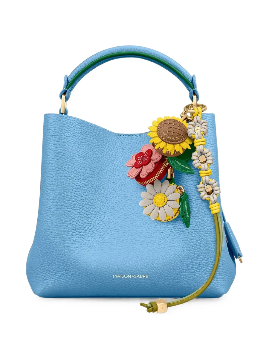 Wristlet floral-knot leather charm 5