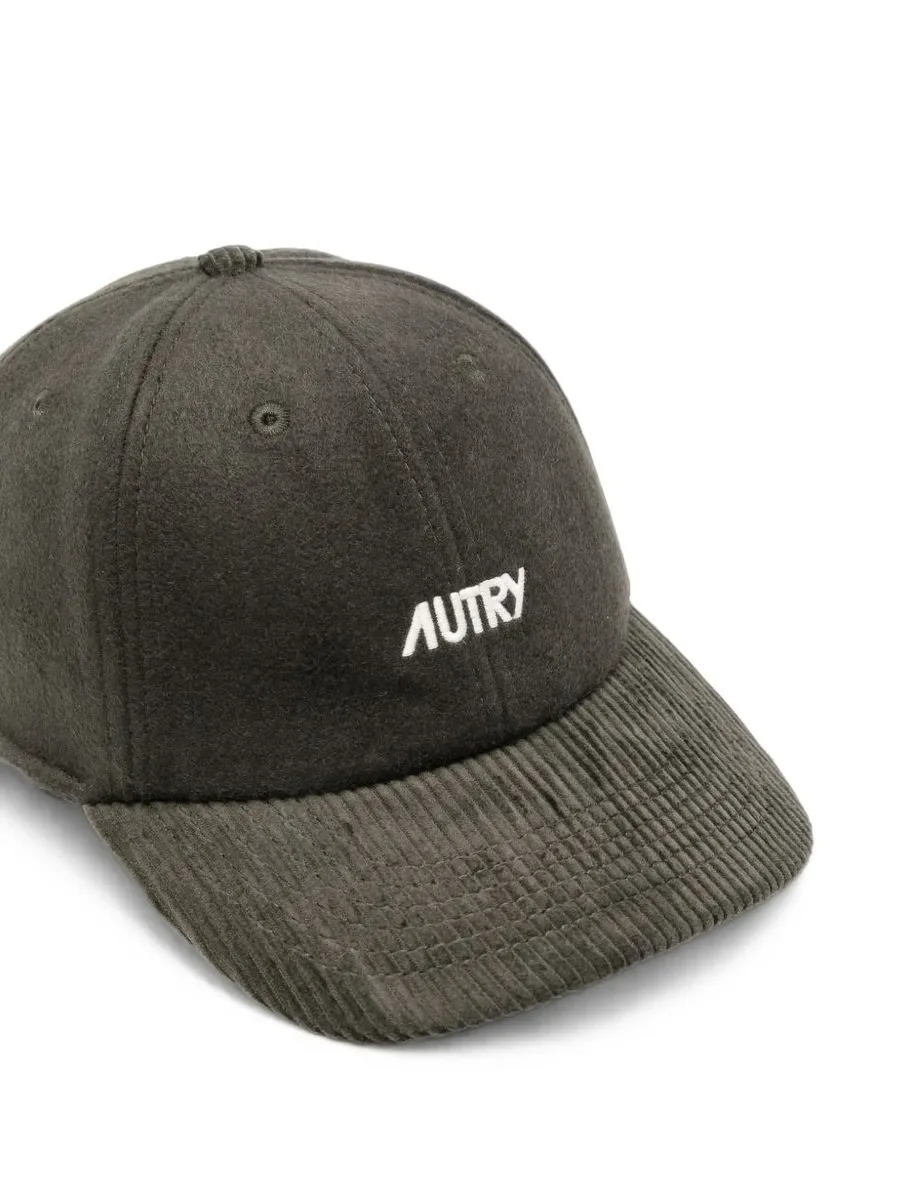 logo-embroidered corduroy-trimmed baseball cap 3