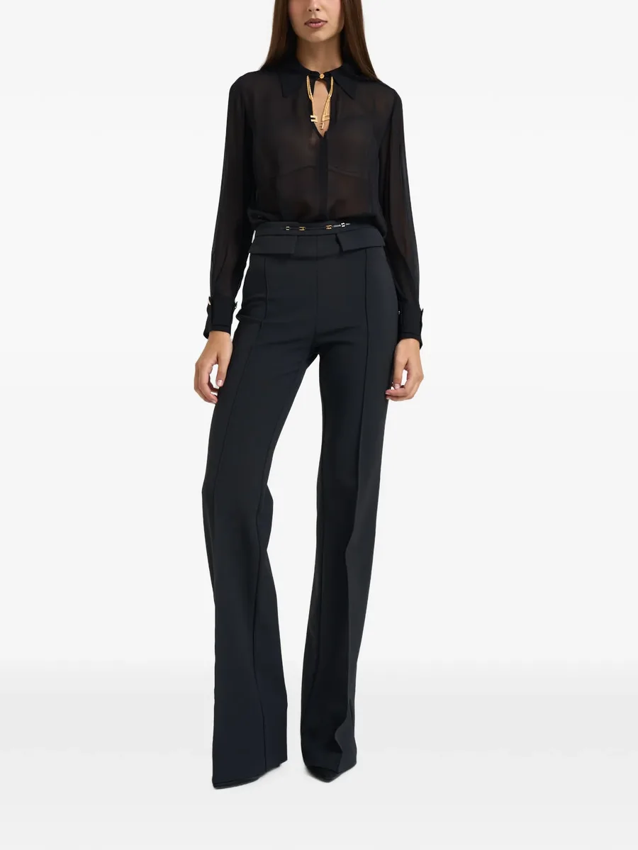 logo-detail sheer shirt 2