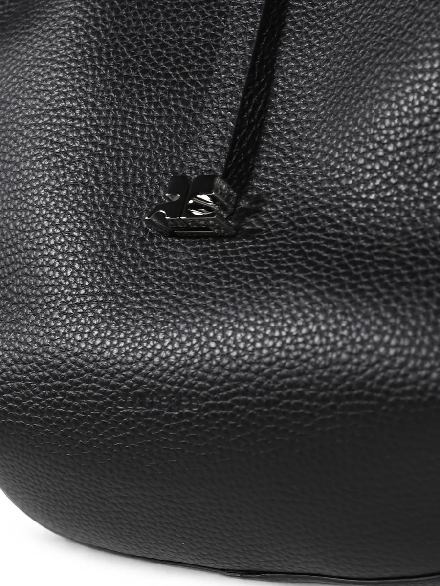 logo-plaque pebbled-leather tote bag 6