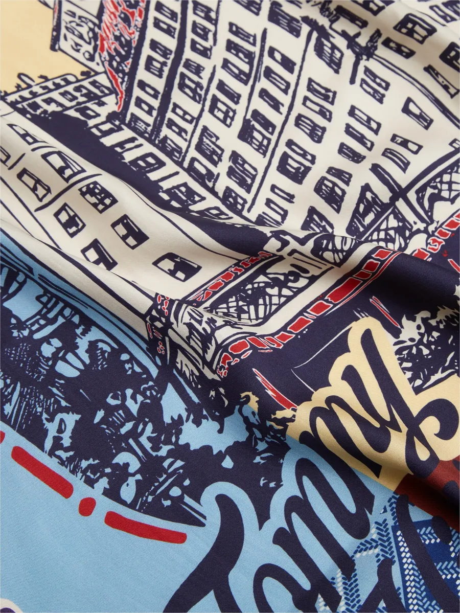 patchwork graphic-print scarf 3