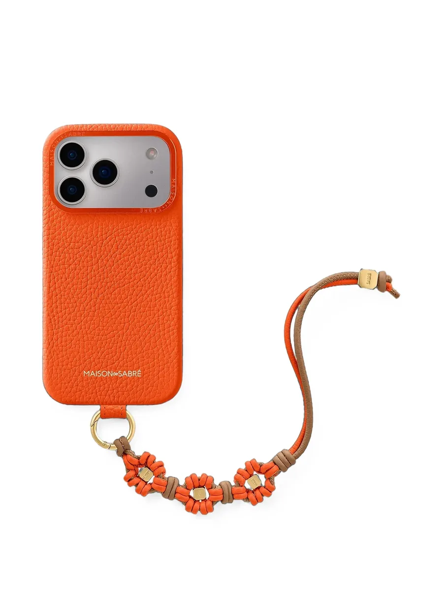 Wristlet knot-detail leather charm 4