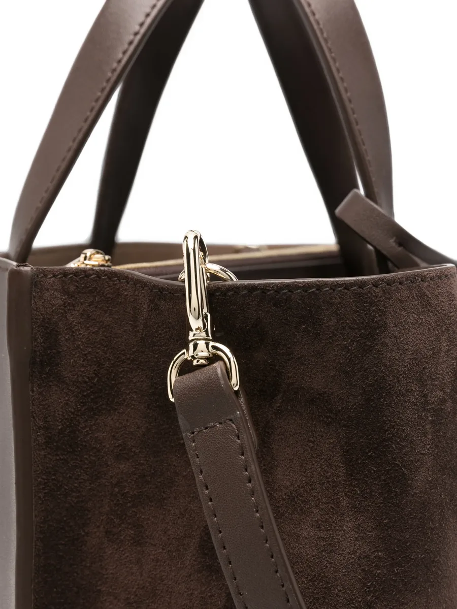 suede-panelled leather tote bag 4