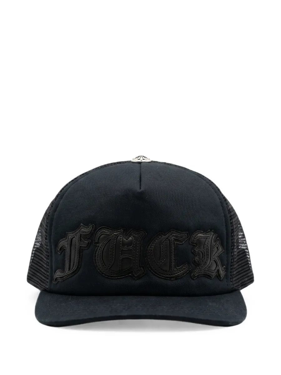 leather-patch trucker cap 1