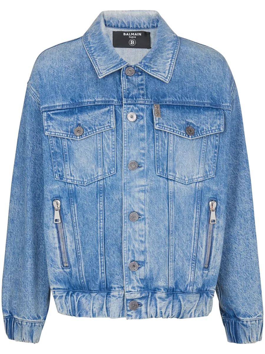 70s logo-patch denim jacket 1
