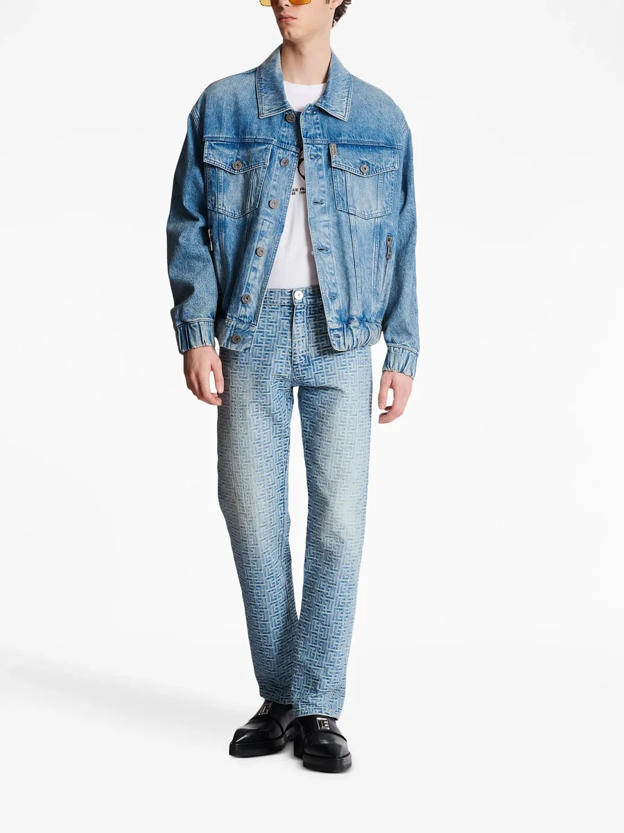 70s logo-patch denim jacket 4