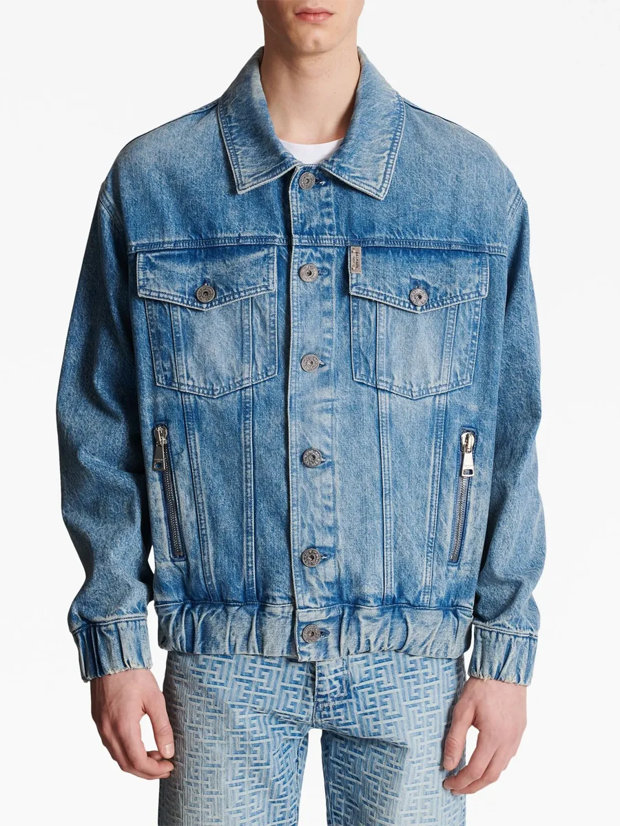 70s logo-patch denim jacket 12