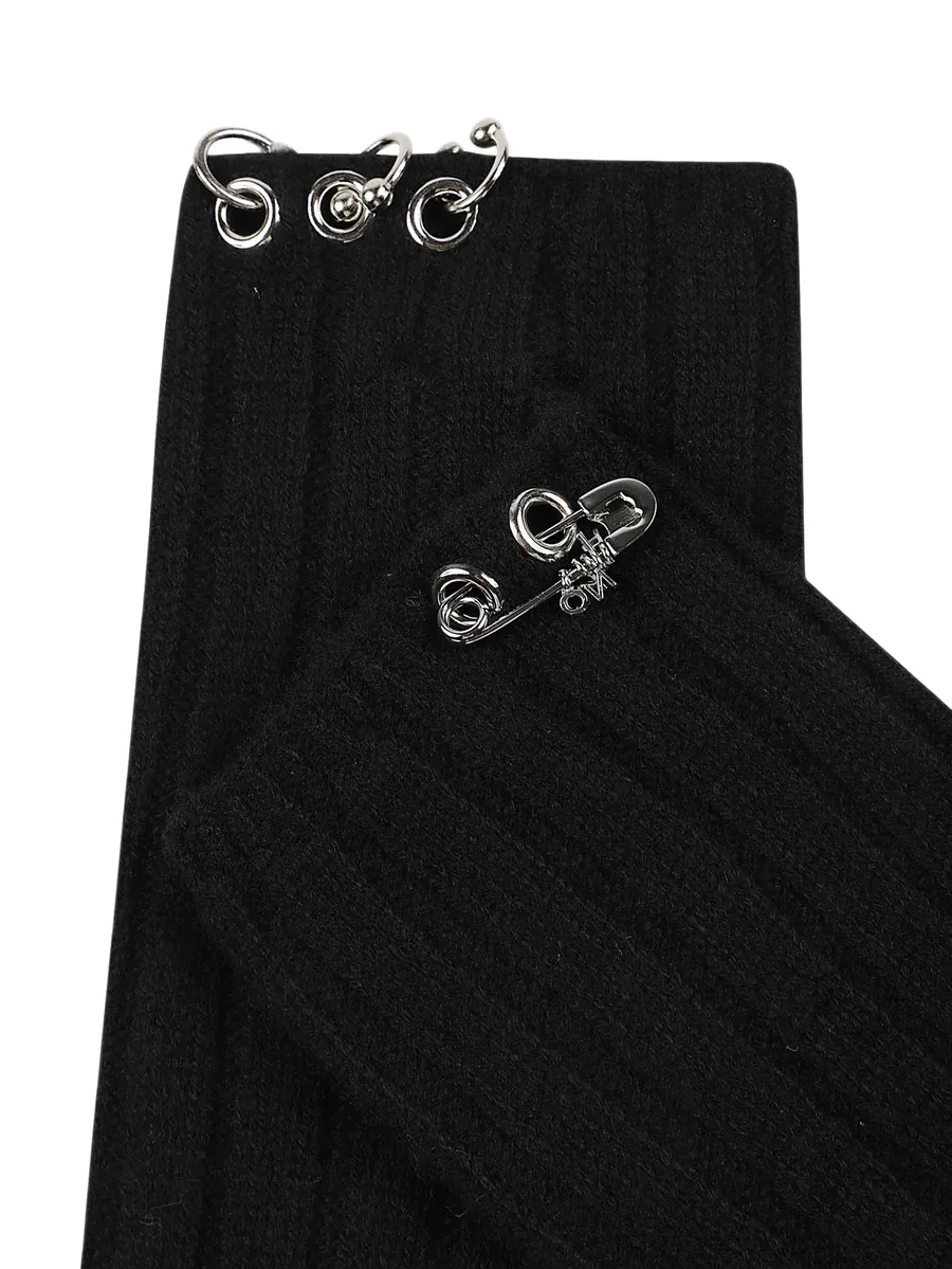 ribbed-knit safety-pin gloves 2