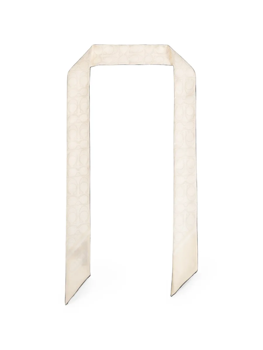 monogram-print silk scarf 1