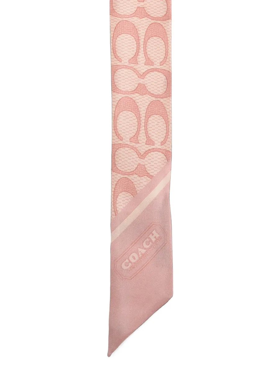 logo-print silk scarf 2