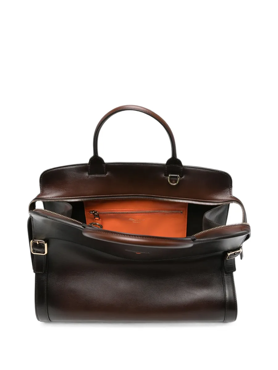 burnished leather tote bag 5