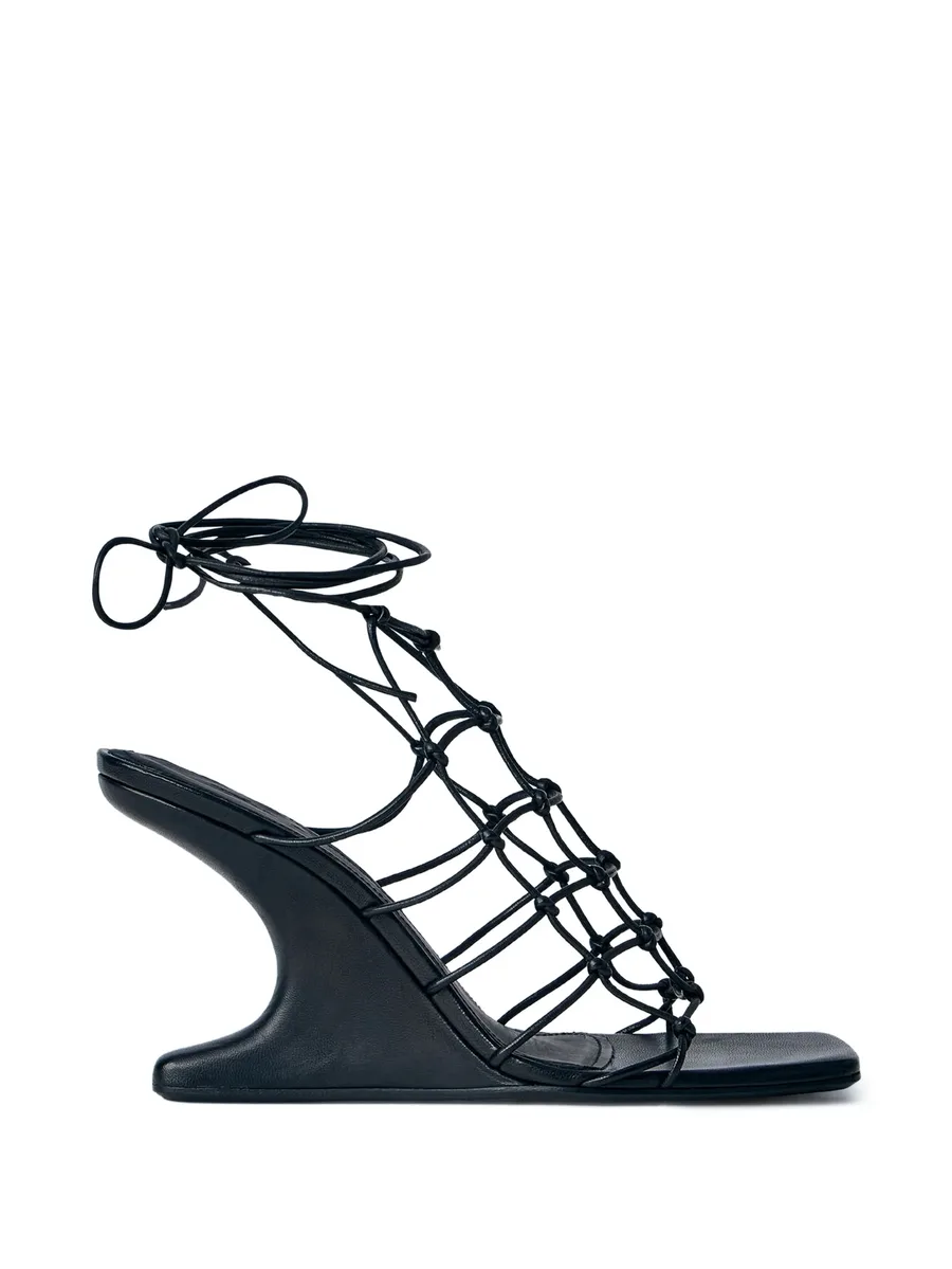 Web Cantilever caged sculpted wedge sandals 1