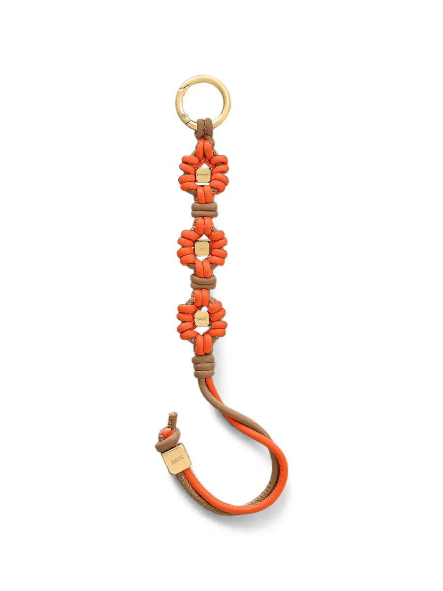 Wristlet knot-detail leather charm 2