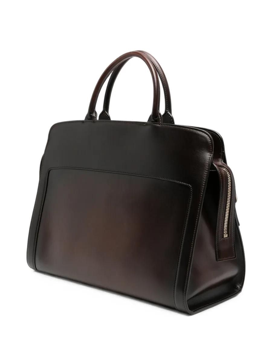 burnished leather tote bag 3