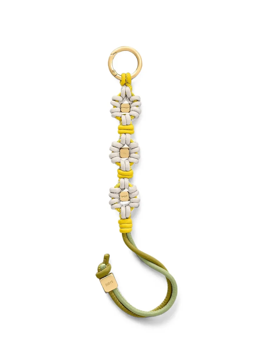 Wristlet floral-knot leather charm 2