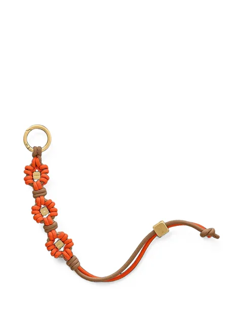 Wristlet knot-detail leather charm